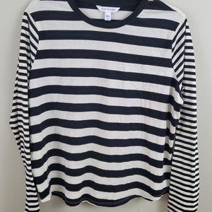 Popsugar black and white striped long sleeve top
